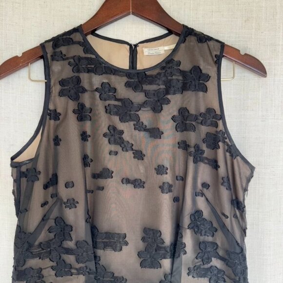 Leon Max Limited Edition Y2k Black Sleeveless Floral Applique Midi Dress Size 10 - Picture 4 of 17